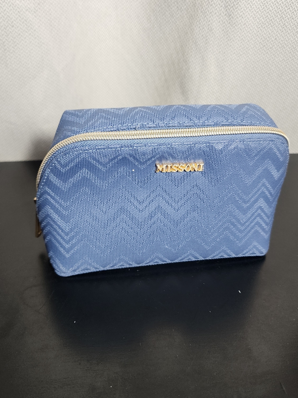 Missoni Blue Chevron Cosmetic Pouch